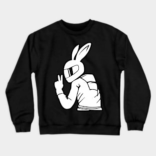 Rabbit Rider White Crewneck Sweatshirt